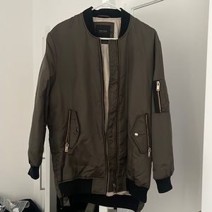 Zara quilted long bomber